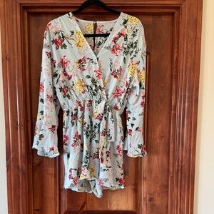 Floral Wrap Romper - Multicolor
